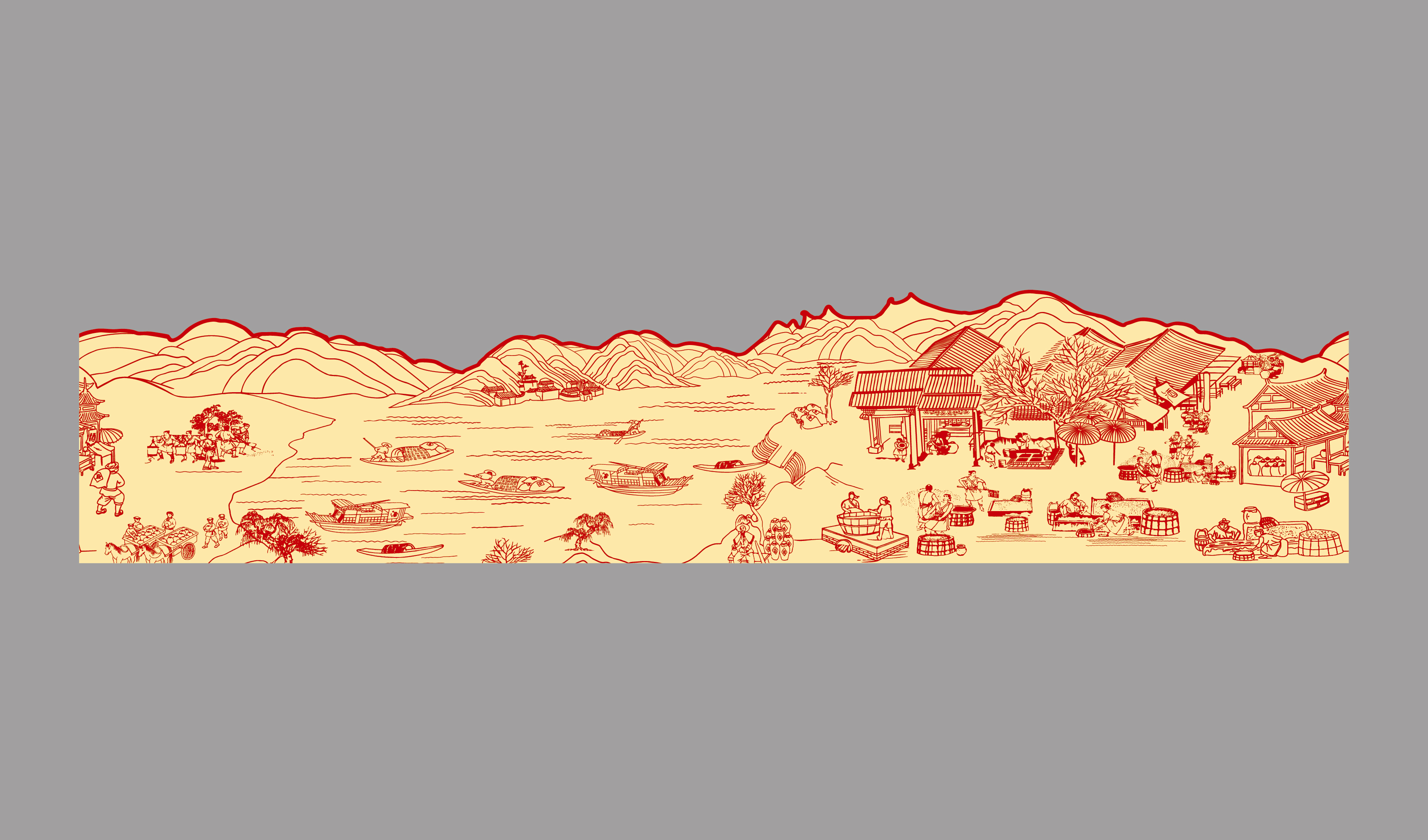 酿酒工艺场景插画
